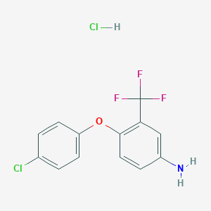 molecular formula C13H10Cl2F3NO B1419500 4-(4-氯苯氧基)-3-(三氟甲基)苯胺盐酸盐 CAS No. 1185143-03-6