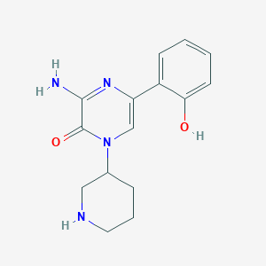 molecular formula C15H18N4O2 B14195011 3-amino-5-(2-hydroxyphenyl)-1-piperidin-3-ylpyrazin-2(1H)-one CAS No. 850245-66-8