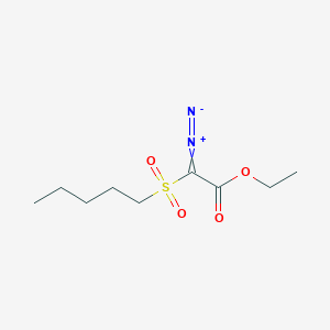 molecular formula C9H16N2O4S B14195049 2-Diazonio-1-ethoxy-2-(pentane-1-sulfonyl)ethen-1-olate CAS No. 921755-25-1