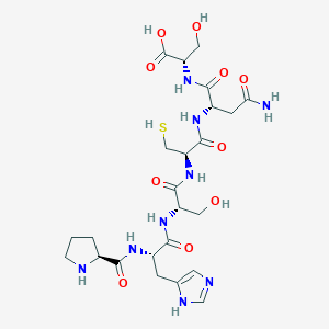 molecular formula C24H37N9O10S B14195108 L-Prolyl-L-histidyl-L-seryl-L-cysteinyl-L-asparaginyl-L-serine CAS No. 915775-37-0