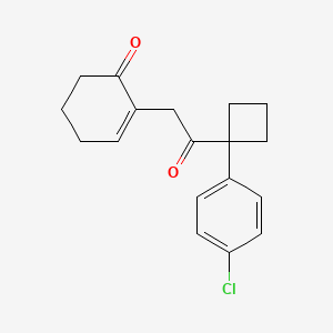 molecular formula C18H19ClO2 B14195129 2-{2-[1-(4-Chlorophenyl)cyclobutyl]-2-oxoethyl}cyclohex-2-en-1-one CAS No. 918873-19-5