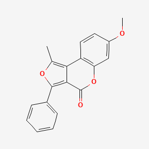 molecular formula C19H14O4 B14195201 7-Methoxy-1-methyl-3-phenyl-4H-furo[3,4-c][1]benzopyran-4-one CAS No. 922503-13-7