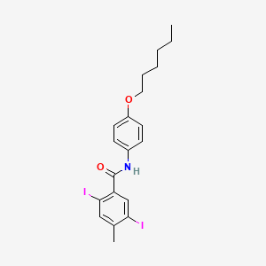 molecular formula C20H23I2NO2 B14195294 N-[4-(Hexyloxy)phenyl]-2,5-diiodo-4-methylbenzamide CAS No. 831217-23-3