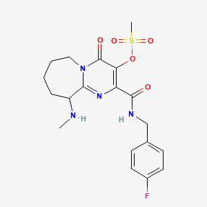 2-{[(4-Fluorophenyl)methyl]carbamoyl}-10-(methylamino)-4-oxo-4,6,7,8,9,10-hexahydropyrimido[1,2-a]azepin-3-yl methanesulfonate