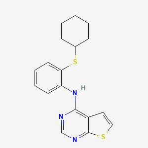 molecular formula C18H19N3S2 B14195330 N-[2-(Cyclohexylsulfanyl)phenyl]thieno[2,3-d]pyrimidin-4-amine CAS No. 917906-84-4