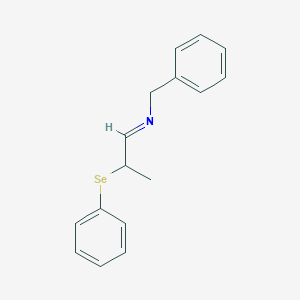 molecular formula C16H17NSe B14195373 Benzenemethanamine, N-[2-(phenylseleno)propylidene]- CAS No. 831200-70-5