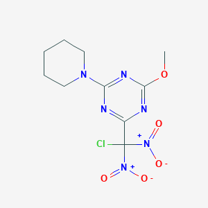 molecular formula C10H13ClN6O5 B14195406 2-[Chloro(dinitro)methyl]-4-methoxy-6-(piperidin-1-yl)-1,3,5-triazine CAS No. 850094-30-3