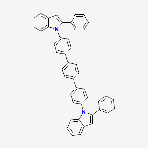 molecular formula C46H32N2 B14195426 2-Phenyl-1-[4-[4-[4-(2-phenylindol-1-yl)phenyl]phenyl]phenyl]indole CAS No. 848942-87-0