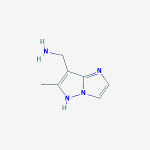 molecular formula C7H10N4 B1419548 （6-甲基-1H-咪唑并[1,2-b]吡唑-7-基）甲胺 CAS No. 933697-75-7