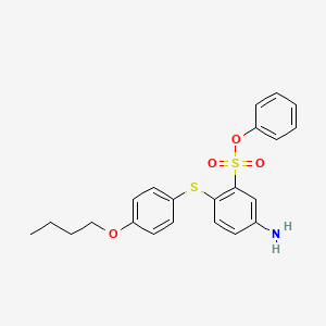 molecular formula C22H23NO4S2 B14195504 Phenyl 5-amino-2-[(4-butoxyphenyl)sulfanyl]benzene-1-sulfonate CAS No. 832726-71-3