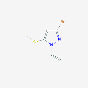 molecular formula C6H7BrN2S B14195519 3-Bromo-1-ethenyl-5-(methylsulfanyl)-1H-pyrazole CAS No. 923036-03-7