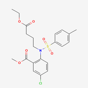 molecular formula C21H24ClNO6S B1419557 5-氯-2-[(4-乙氧基-4-氧代丁基)[(4-甲苯基)磺酰基]氨基]苯甲酸甲酯 CAS No. 247237-43-0