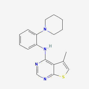 molecular formula C18H20N4S B14195612 5-Methyl-N-[2-(piperidin-1-yl)phenyl]thieno[2,3-d]pyrimidin-4-amine CAS No. 917907-36-9