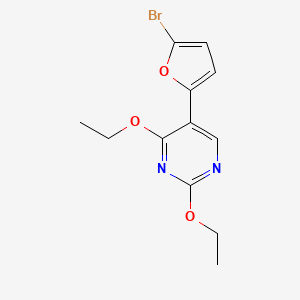 molecular formula C12H13BrN2O3 B14195687 5-(5-Bromofuran-2-yl)-2,4-diethoxypyrimidine CAS No. 837415-81-3