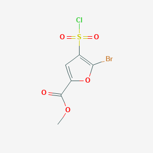 molecular formula C6H4BrClO5S B1419576 5-溴-4-(氯磺酰基)呋喃-2-甲酸甲酯 CAS No. 1210875-08-3