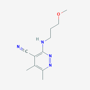 molecular formula C11H16N4O B1419577 3-[(3-甲氧基丙基)氨基]-5,6-二甲基吡啶嗪-4-腈 CAS No. 1181502-02-2
