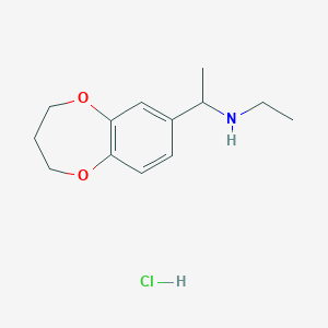 molecular formula C13H20ClNO2 B1419582 [1-(3,4-二氢-2H-1,5-苯并二氧杂戊环-7-基)乙基](乙基)胺盐酸盐 CAS No. 1197578-91-8