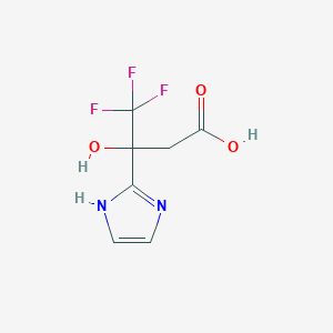 molecular formula C7H7F3N2O3 B1419586 4,4,4-trifluoro-3-hydroxy-3-(1H-imidazol-2-yl)butanoic acid CAS No. 1211096-65-9