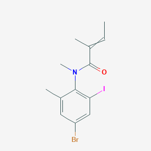 molecular formula C13H15BrINO B14195900 N-(4-bromo-2-iodo-6-methylphenyl)-N,2-dimethylbut-2-enamide CAS No. 922170-75-0