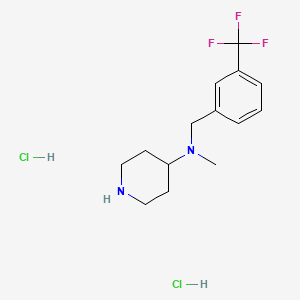 molecular formula C14H21Cl2F3N2 B1419595 N-甲基-N-[{3-(三氟甲基)苯基}甲基]哌啶-4-胺二盐酸盐 CAS No. 1211640-22-0