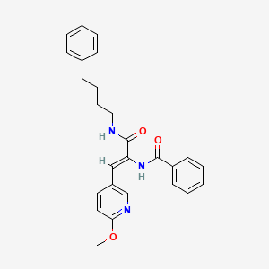 molecular formula C26H27N3O3 B1419600 (Z)-N-(1-(6-甲氧基吡啶-3-基)-3-氧代-3-(4-苯基丁基氨基)丙-1-烯-2-基)苯甲酰胺 CAS No. 1015856-07-1