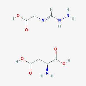 molecular formula C7H14N4O6 B14196020 (2S)-2-aminobutanedioic acid;2-(hydrazinylmethylideneamino)acetic acid CAS No. 923060-68-8