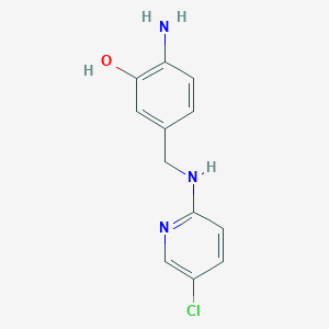 molecular formula C12H12ClN3O B14196025 2-Amino-5-{[(5-chloropyridin-2-yl)amino]methyl}phenol CAS No. 920512-00-1