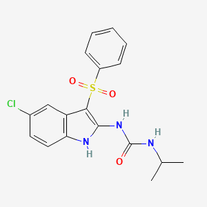 N-[3-(Benzenesulfonyl)-5-chloro-1H-indol-2-yl]-N'-propan-2-ylurea