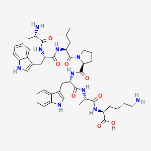 molecular formula C45H62N10O8 B14196231 L-Alanyl-L-tryptophyl-L-leucyl-L-prolyl-L-tryptophyl-L-alanyl-L-lysine CAS No. 850015-55-3