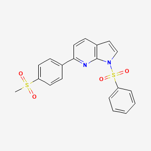 1H-Pyrrolo[2,3-b]pyridine, 6-[4-(methylsulfonyl)phenyl]-1-(phenylsulfonyl)-