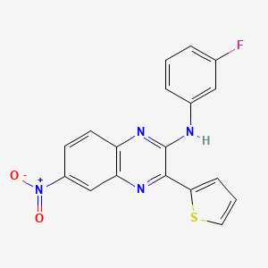 N-(3-Fluorophenyl)-6-nitro-3-(thiophen-2-yl)quinoxalin-2-amine