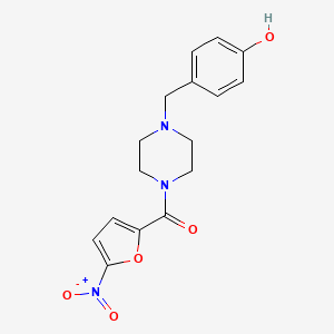 {4-[(4-Hydroxyphenyl)methyl]piperazin-1-yl}(5-nitrofuran-2-yl)methanone