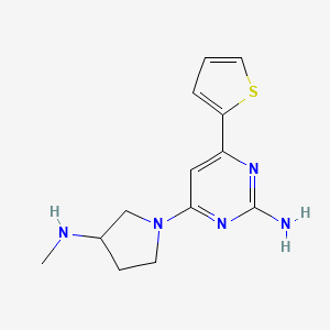 molecular formula C13H17N5S B14196527 4-[3-(Methylamino)pyrrolidin-1-yl]-6-(thiophen-2-yl)pyrimidin-2-amine CAS No. 918344-35-1