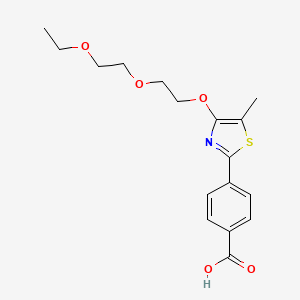 molecular formula C17H21NO5S B14196537 4-{4-[2-(2-Ethoxyethoxy)ethoxy]-5-methyl-1,3-thiazol-2-YL}benzoic acid CAS No. 920270-03-7