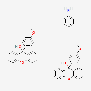 molecular formula C46H39NO6 B14196539 Aniline;9-(4-methoxyphenyl)xanthen-9-ol CAS No. 872584-24-2