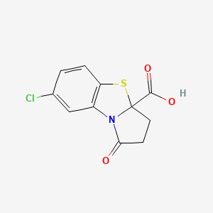 molecular formula C11H8ClNO3S B1419654 11-Chloro-3-oxo-7-thia-2-azatricyclo[6.4.0.0^{2,6}]dodeca-1(8),9,11-triene-6-carboxylic acid CAS No. 1236270-06-6