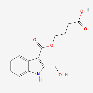 molecular formula C14H15NO5 B14196553 4-{[2-(Hydroxymethyl)-1H-indole-3-carbonyl]oxy}butanoic acid CAS No. 918486-80-3