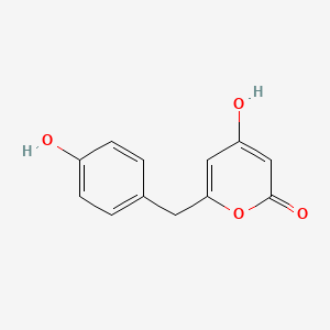 molecular formula C12H10O4 B14196587 4-Hydroxy-6-[(4-hydroxyphenyl)methyl]-2H-pyran-2-one CAS No. 873553-03-8