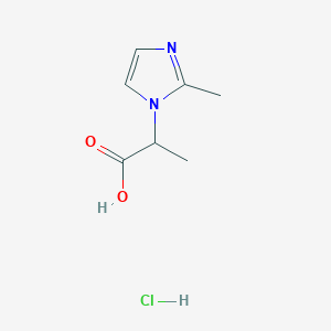 molecular formula C7H11ClN2O2 B1419661 2-(2-甲基-1H-咪唑-1-基)丙酸盐酸盐 CAS No. 1214028-80-4