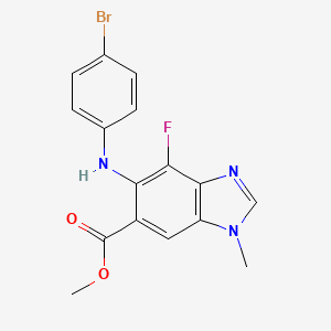 B1419665 methyl 5-(4-bromophenylamino)-4-fluoro-1-methyl-1H-benzo[d]imidazole-6-carboxylate CAS No. 1000340-06-6