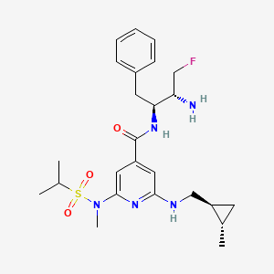 4-Pyridinecarboxamide, N-[(1S,2R)-2-amino-3-fluoro-1-(phenylmethyl)propyl]-2-[[[(1S,2S)-2-methylcyclopropyl]methyl]amino]-6-[methyl[(1-methylethyl)sulfonyl]amino]-