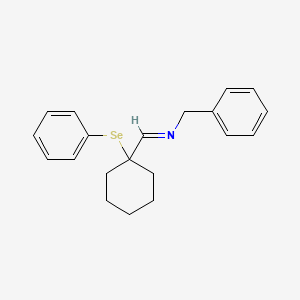 Benzenemethanamine, N-[[1-(phenylseleno)cyclohexyl]methylene]-