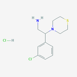 molecular formula C12H18Cl2N2S B1419695 2-(3-氯苯基)-2-硫代吗啉乙胺盐酸盐 CAS No. 1189499-17-9