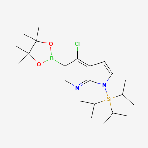 molecular formula C22H36BClN2O2Si B1419701 4-氯-5-(4,4,5,5-四甲基-1,3,2-二氧杂硼环-2-基)-1-(三异丙基甲硅烷基)-1H-吡咯并[2,3-b]吡啶 CAS No. 1045857-94-0