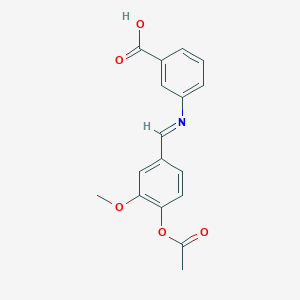 3-[(E)-{[4-(Acetyloxy)-3-methoxyphenyl]methylidene}amino]benzoic acid