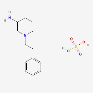 molecular formula C13H22N2O4S B1419710 1-(2-Phenylethyl)piperidin-3-amine sulfate CAS No. 1185299-91-5