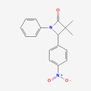 molecular formula C17H16N2O3 B14197159 2-Azetidinone, 3,3-dimethyl-4-(4-nitrophenyl)-1-phenyl- CAS No. 835651-89-3