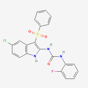 N-[3-(Benzenesulfonyl)-5-chloro-1H-indol-2-yl]-N'-(2-fluorophenyl)urea