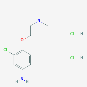 molecular formula C10H17Cl3N2O B1419728 N-[2-(4-Amino-2-chlorophenoxy)ethyl]-N,N-dimethylamine dihydrochloride CAS No. 1160622-95-6