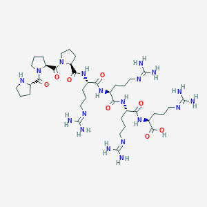 molecular formula C39H71N19O8 B14197327 L-Prolyl-L-prolyl-L-prolyl-N~5~-(diaminomethylidene)-L-ornithyl-N~5~-(diaminomethylidene)-L-ornithyl-N~5~-(diaminomethylidene)-L-ornithyl-N~5~-(diaminomethylidene)-L-ornithine CAS No. 872545-04-5